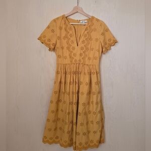 Madewell Scalloped Eyelet Midi Dress